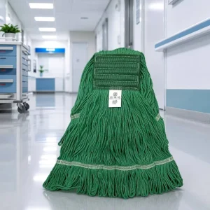 Heavy Duty Super Absorbent Blue Cotton Yarn with Blue Plastic Jaw & Metal Handle Wet Mop for Commercial Hotel Floor Cleaning