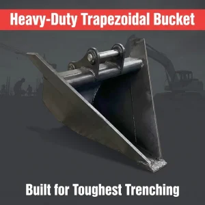 Heavy Duty Trapezoidal Trenching Bucket for Excavator 1-5 Ton Thickened Manganese Steel Black Yellow