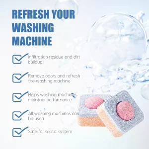 Heavy Duty Washing Machine Cleaner Descaler Compatible All Machines Odors Remove and Refreshing Cleaning Tablet for Washer