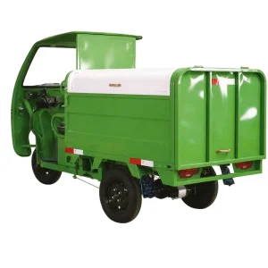 Heavy Duty Waste Management Vehicle Electrophoresis Anti Rust Paint Partially Enclosed 3 Wheel Integrated Cleaning Cart