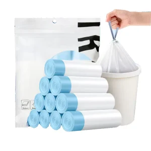 Heavy Load PE Biodegradable Shrink Bag with Drawstring Hot Stamping Custom Logo Printing for Pillow Bedding and Umbrella Use