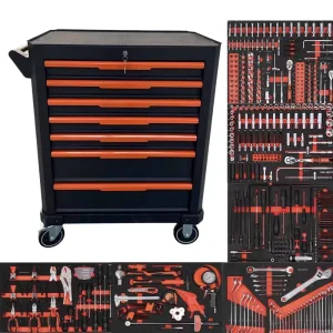 Heavy duty Auto Repair Tool Cart Multi tier Mobile Service 7 Drawers Hand Push Tool Cart for Tool Organization