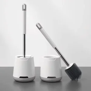 Hidden Clip Design Custom Toilet Brush and Holder Set TPR Silicone