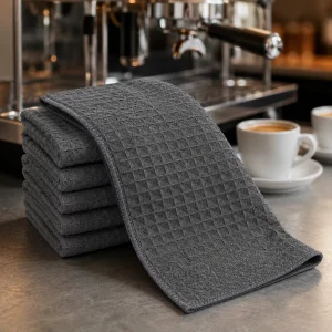 High Absorbency Reusable Microfiber Coffee Bar Towel Lint Free Cleaning Cloth for Cafe Kitchen OEM ODM