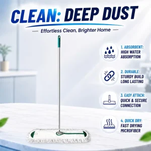 High Absorbent Dust Mop with Aluminum Handle for Household Commercial Floor Cleaning
