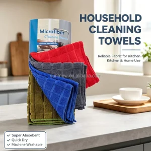 High Absorbent Microfiber Cleaning Cloth 40/60 Microfiber Fabric Dish Wash Cloth Kitchen Towel Ideal for House Cleaning