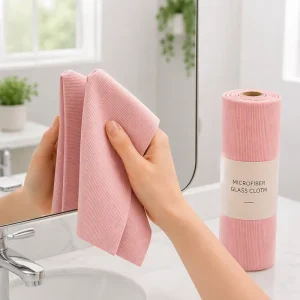 High Absorbent Tear Off Microfiber Cleaning Cloth Roll for Glass Mirror Window Quick Dry Reusable Kitchen Home Wipes