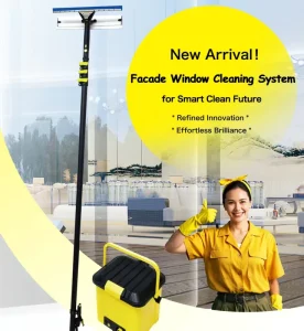 High Altitude Outdoor Glass Curtain Wall Cleaning Machine with 20m Telescopic Rod and Wireless Lithium Battery