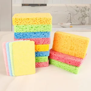 High-Density Compressed Cellulose Kitchen Cleaning Scouring Pads