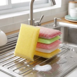 High-Density Double-Sided Dish-Washing Kitchen Cleaning Sponges and Scouring Pads