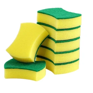High-Density Double-Sided Kitchen Dishwashing Sponge 10 x 8 x 3 cm