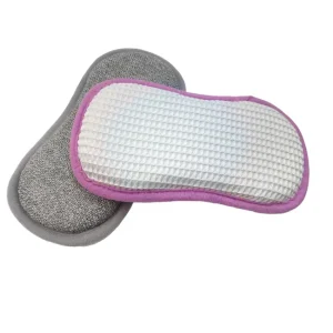 High-Density Eco-Friendly Elliptical Microfiber Cleaning Sponge Kitchen Dishwashing Scrub Water Absorption