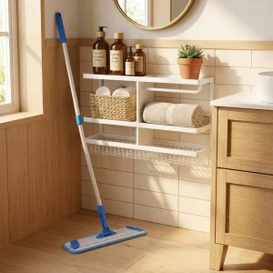 High-Density Handle Rod Microfiber Fabric Rectangular Head Dust Mop for Apartment Floor Cleaning
