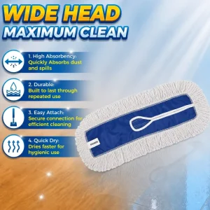 High Dust Capture Flat Dust Mop Refill for Hotel Hospital Commercial Floor Cleaning
