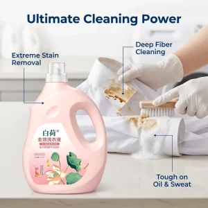 High-Efficiency Deep-Cleaning Laundry Liquid Detergent Stain Remover for Oil and Sweat Private Label