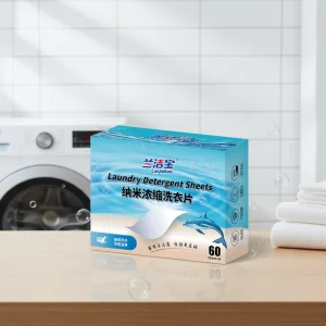High Efficiency Disposable Laundry Detergent Sheets with 50% 80% Active Ingredients Natural & Unscented Fragrances Medium Foam
