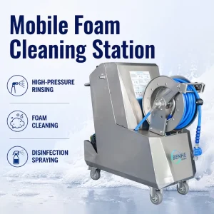 High Efficiency Electric New Food Plant Cleaning Station Built-in Compressor 3-in-1 Function 304 Stainless Steel for Multi-Zone