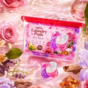 High End Floral Perfume Inspired Laundry Pods with Rose Orange Blossom Lavender Scent for Bedding Towels and Fabric Care
