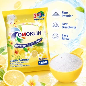 High Foam Concentrated Whitening Laundry Powder Detergent Washing Soap 150g Stain Remover Long Lasting Lemon Perfume
