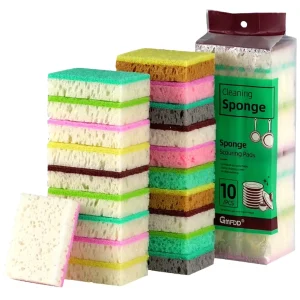 High Foaming Sponge Kitchen Scouring Pad Colorful Polyester Dish Cleaning Sponge