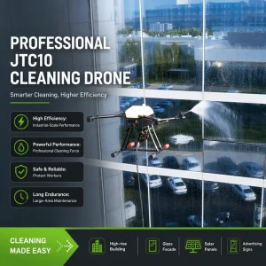 High Pressure Cleaning Drone for Industrial Glass Washing and Solar Farm Maintenance