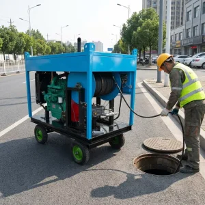 High-Pressure Diesel Sewer Jetter Washer Trailer-Mounted Industrial Cleaner