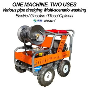 High Pressure Drain Cleaning Machine with Hose Reel Electric Gasoline Diesel Sewer Jet for Industrial Pipe Cleaning