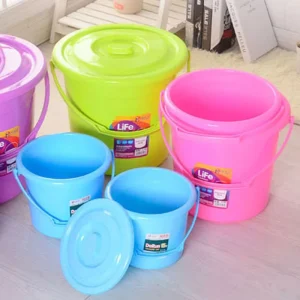 High Quality 1.1 gal Outdoor Round Wide Bucket With Portable Handle 4l Water Bucket for Commercial Home Use Durable Plastic Pail