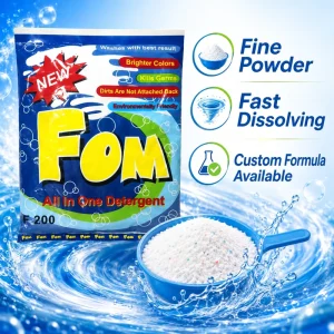 High Quality 200G Eco Friendly Disposable Detergent Powder Washing Soap with Rich Foam for Hand & Machine Washing