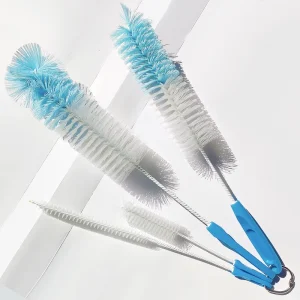 High Quality Eco Friendly Plastic Handle Nylon 4 Piece Cleaning Brush Set with Stainless Steel Stem for Multi Specification Use