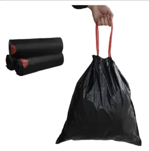 High Quality Environmentally Friendly Drawstring Polyethylene Garbage Bags with Gravure Printing at Low Prices