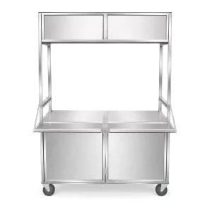 High Quality Heavy Duty 304 201 Food Grade Commercial Stainless Steel Mobile Food Service Cart for Catering Kitchen