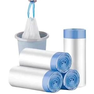 High Quality Heavy Duty HDPE Trash Bag Roll Sealed Drawstring Garbage Bag With Tear Free Interleaf for Household Use