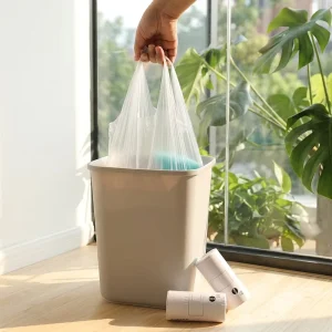 High Quality High Strength Strong Durable PE T shirt Garbage Trash Bag for Household Kitchen
