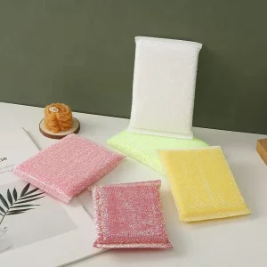 High Quality Highly Absorbent Reusable Dual Sided Non Scratch Scrub Microfiber Dish Sponges Kitchen Cleaning Sponge
