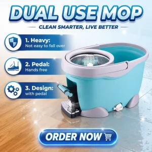 High Quality Microfiber Cleaning Magic Mop Bucket Set 360° Rotating Head Rectangular Double Drive Steel Foot Operated Double