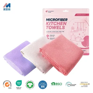 High Quality Microfiber Towel Super Absorbent and Multifunctional for Car Kitchen Table Cleaning Fish Scale Cloth Design