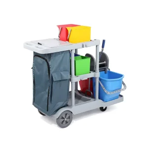 High Quality Portable Bathroom Office Cleaning Cart on Wheels for Floor Cleaning