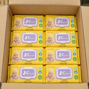 High Quality Private Label 80 Sheets OEM ODM Fragrance Free Alcohol Free Soft Skin Care Baby Wet Wipes