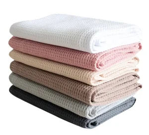 High Quality Stock Simple Style Pure Color Cotton Woven Fabric Eco Friendly Quick Dry Customized Logo Tea Towel for Home Kitchen