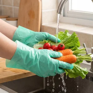 High Quality TPE Waterproof Medium Disposable Gloves Transparent Food Grade Household Professional Dishwashing Kitchen Use