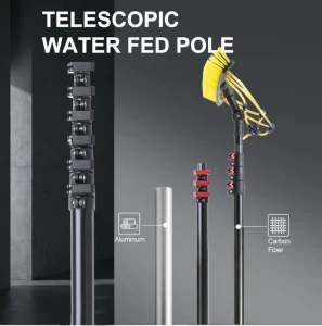 High Reach Carbon Fiber Photovoltaic Cleaning Tool 9m 12m 15m Telescopic Pole Brush OEM Custom Size Available