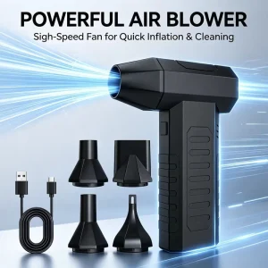 High-Speed Compressed Air Duster and Cordless Handheld Car Dryer for Computer Cleaning