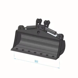 High-Strength Hydraulic Tilt Bucket for Excavators Double Cylinder 45 Degree Grading Ditching Bucket 0.1-8m Capacity