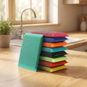 High Water Absorption Dual-Sided Kitchen Scrubbing Sponge for Dish Cleaning