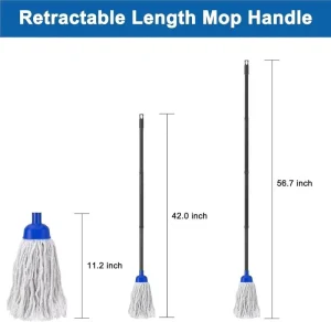 High Water Retention Cotton String Mop Quickly Removes Ground Mud and Stains for Workshop Corridor Cleaning