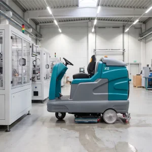 High-Working-Efficiency X12 Ride-On Floor Scrubber for Large Logistics Center Cleaning