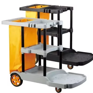 HighQuality Multifunction Plastic Floor Cleaning Cart Hotel Restaurant and Hospital Janitor Trolley Cleaning Service Carts