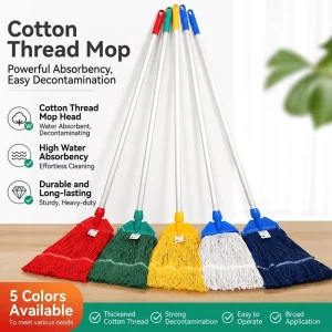 Highly Absorbent Thickened Cotton Thread Mop for Hospital Restaurant Factory and Public Area Floor Cleaning