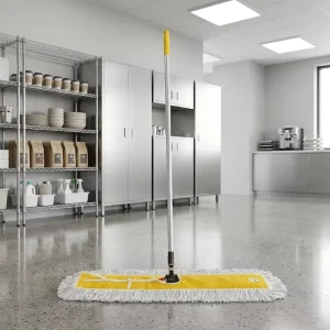 Highly Durable Absorbent Clamp-Type Handle Cotton Yarn Rectangular Mop for Garage Floor Cleaning